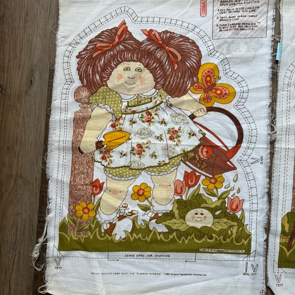 Vintage 1983 Melco Cabbage Patch Kids Fall Harvest DIY Sewing Pillow Panels - Picture 2 of 12